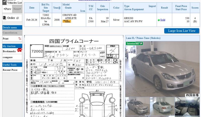 2010 Toyota crown Athlete full